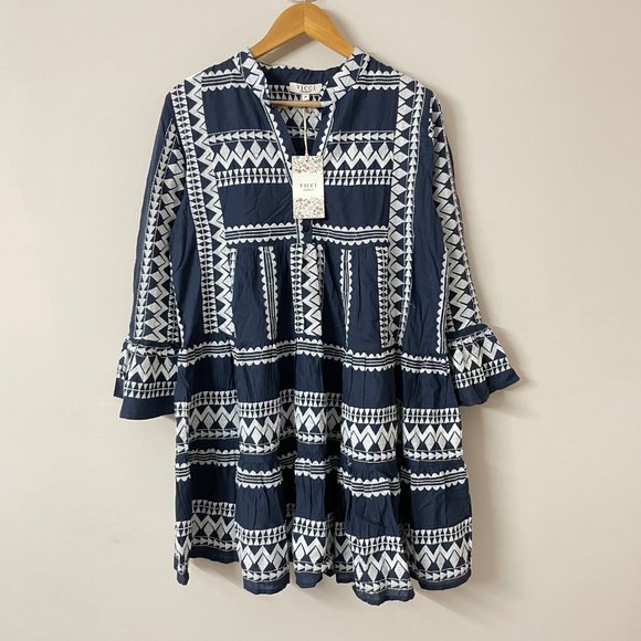 A-line Embroidered Mini Dress - Picture 3 of 10